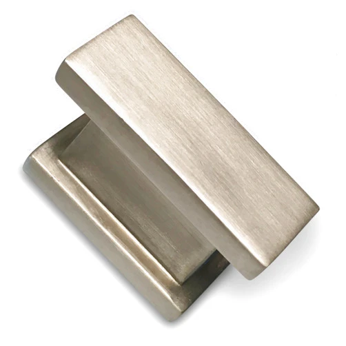 Southern Hills Brushed Nickel Cabinet Knob - Rectangle -Satin Nickel - Pack of 5 - Kitchen Cabinet Knobs - Drawer Pulls Hardware - SHKM001-SN-5