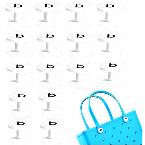 Mereido 16 Sets Replacement Rivets for Bogg Bag, White Replacement Buttons for Beach Bag Handles Accessories,Compatible wit Tote Bag Straps, Standard and Oversized Rubber Pool Women Bag Repair Rivets…