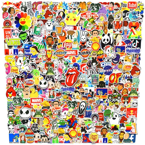 MaoMaoL 300PCS Cool Stickers for Adults, Brand Stickers for Teens, Waterproof Vinyl Stickers Pack for Water Bottles, Laptop, Skateboard, Luggage