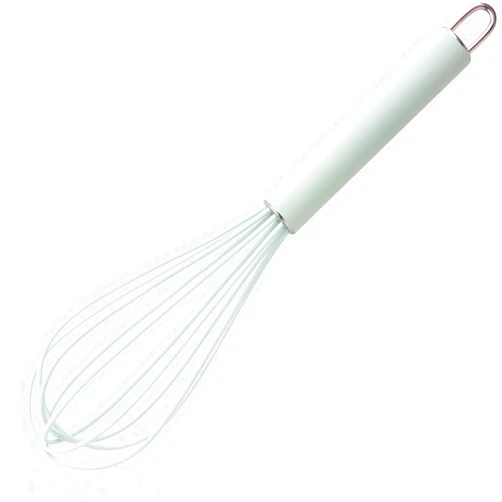 GorGin high temperature and easy to clean silicone whisk, stirrer, 10 inch, grip good grip design for Blending Whisking Beating Stirring Cooking Baking (1 Pack | blue)