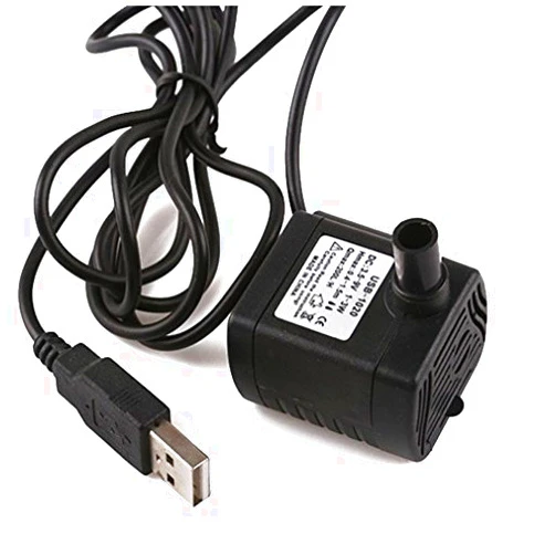 Driew 3W DC 3.5-8V USB Water Pump with Power Cord, Solar Mini Submersible,Brushless,Waterproof (1, Black)