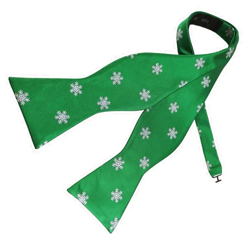 Murong Jun Silk Mens Self Bow Tie Series Christmas Snowflakes Bowtie Great for Christmas Gift