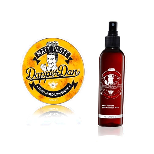 Dapper Dan Matt Paste, High Hold Low Shine Paste for Men 1 x 100ml Sea Salt Spray for Matte Textured Finish 1 x 200ml