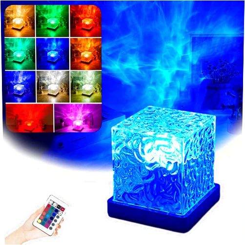 Jiaohua Luminorthe Cube Lamp, Luminorthe Cube, Northern Lights Cube Luminorth, 16 Color Crystal Lamp LED Night Light with Remote, Night Light for Bedroom Starry