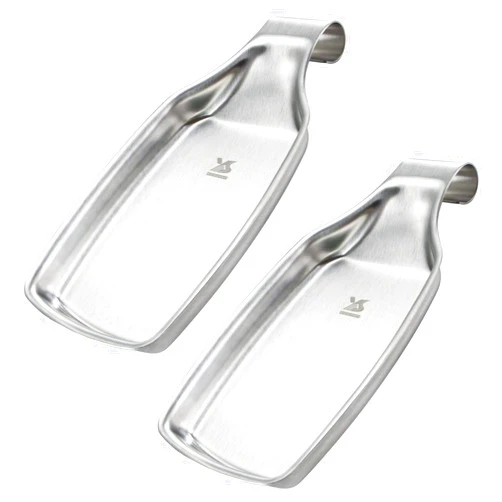 MSY BIGSUNNY 2 Pack 304 Stainless Steel Spoon Rest, MSY BIGSUNNY Stainless Steel Utensil Spoon Rest Holder for Cooking, Spatula Ladle Holder, Oversized