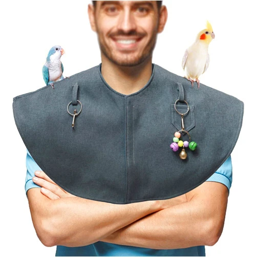 QUEBRAN Parrot Anti-Scratch Shoulder and Arm Protector, Bird Diaper Durable Denim Parrot Training Pads for Parakeets Cockatiels Conures Macaws Lovebirds Finches, Anti-bite Protective Shawl Arm Guard