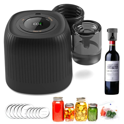 Wothfav Electric Mason Jar Vacuum Sealer Kit, Automatic Intelligent Vacuum Sealer, Compatible With Food Storage, Vacuum Bags Seal, Wine Bottles, Wide-Mouth And Regular-Mouth Mason Jars