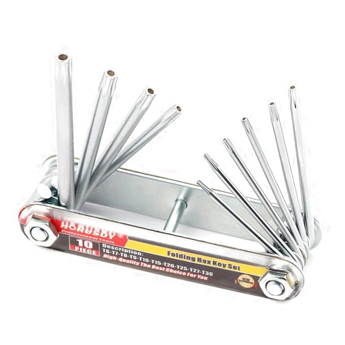 HORUSDY Tamper Proof Star Key Set (Folding) Security Torx Key Set Sizes Include T-6 to T-30