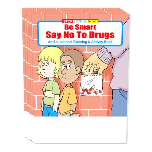 ZoCo - Be Smart Say No to Drugs - Educational Coloring Books (25 Bulk Pack, without Crayons) - Police Handouts - Stay Drug-Free Activities for Kids
