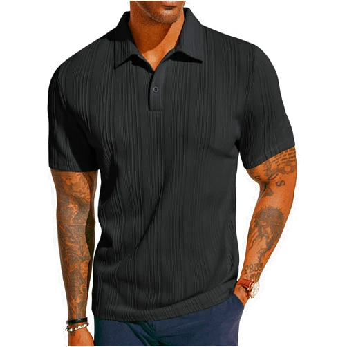 PJ PAUL JONES Mens Textured Knit Polo Shirts Regular Fit Stretchy Golf Shirts
