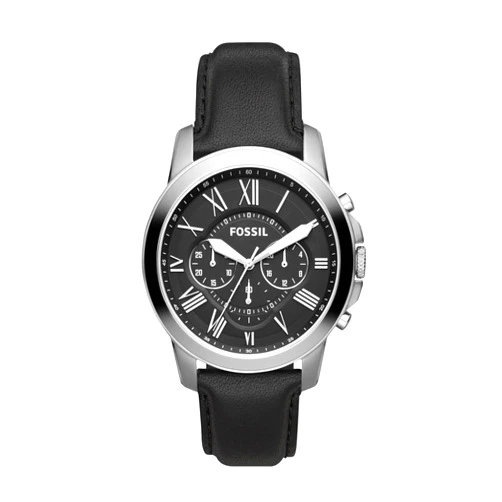 Fossil Men's Grant Quartz Stainless Steel and Leather Chronograph Watch