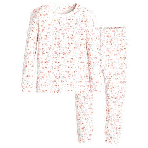 moimoln 6M-8Y Baby & Toddler Girl Floral Pajamas Soft Modal Cotton Breathable Snug-Fit Long-Sleeve Sleepwear Set