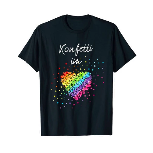 Kölner Karneval Fasching Konfetti Kostümersatz Confetti in Heart Rainbow LGBTQ Gay Pride Gay T-Shirt