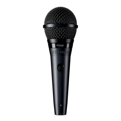 Shure PGA58 Dynamic Microphone - Handheld Mic for Vocals with Cardioid Pick-up Pattern, Discrete On/Off Switch, Stand Adapter and Zipper Pouch (PGA58-XLR)