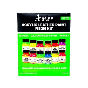 Angelus Neon Acrylic Leather Paint Set
