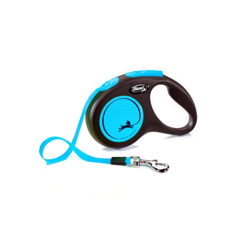 Flexi New Neon Tape Blue Small 5m Retractable Dog Leash/Lead for Dogs up to 15kgs/33lbs