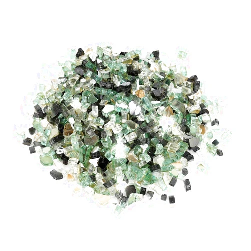 Stanbroil 10-Pound Blended Fire Glass - 1/4 inch Reflective Tempered Fire Glass Blended Onyx Black, Platinum, Light Green Reflective for Indoor and Outdoor Gas Fire Pits and Fireplaces