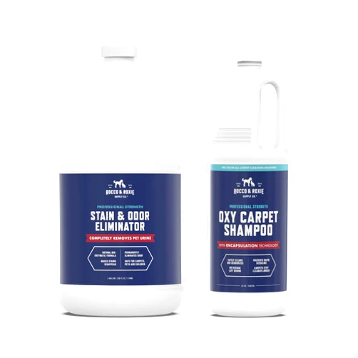 Rocco & Roxie Supply Co. Rocco & Roxie Pet Stain & Odor Eliminator Carpet Cleaning Bundle - Enzymatic Urine Destroyer for Cats and Dogs