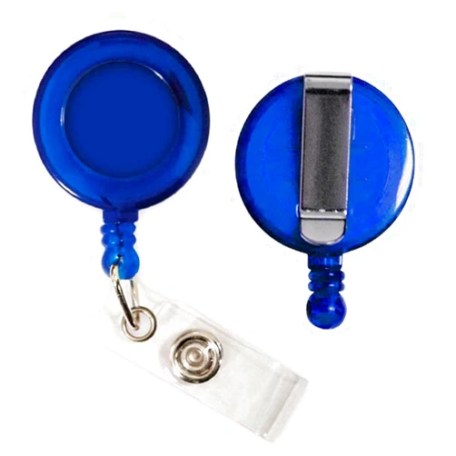 ZipToMeNow Retractable Badge Reel with Bulldog Clip - Heavy Duty Retractable ID Card Holder Reel for Multipurpose – Key Chain with Swivel Clip - Badge Reel ID Badge Holder with Metal Belt Clip (Blue)