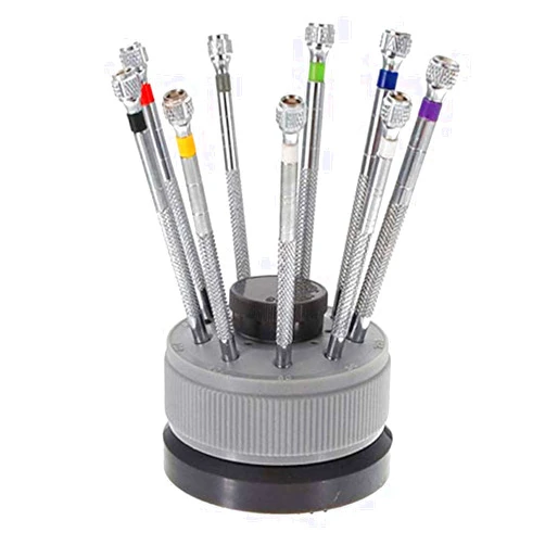 LLF New 9 pcs Precision Watch Flat Blade Slotted Screwdriver Set Watchmakers Tools
