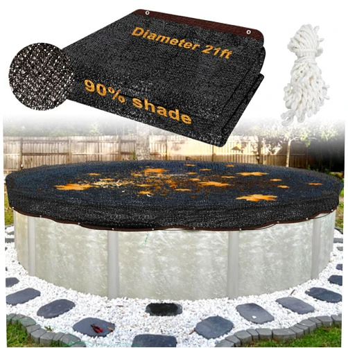 TENTOPMIC Pool Leaf Net Cover Above Ground Pool Leaf Net Cover for 18FT Round Pool, 21.33FT Diameter Mesh Pool Leaf Net Cover Mesh Tarp w/Grommets, Resistant Garden Netting for Trampoline (Rope Included)