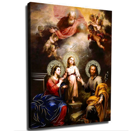 NikkOh Holy Family Poster Canvas Painting Wall Art Picture Gift Bedroom Home Aesthetic Decoration (Unframed,12×16inch)