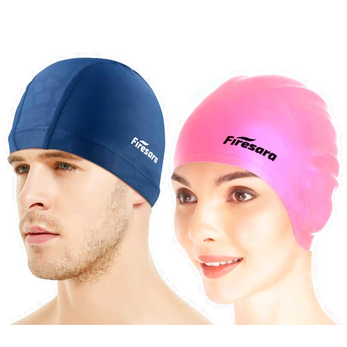 Firesara Spandex Swim Cap + 3D Swim Cap