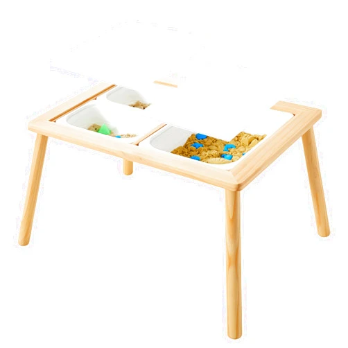 Asweets Sensory Table for Toddlers, Indoor Table with Storage Bins, Kids Play Activity Table, for Boys Girls Gift, 29''L x 20''W x 21''H, (White Bins)