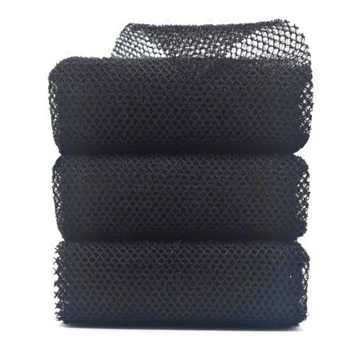 SuperJpsor 3 Piece African Exfoliating Net for Body, African Net Sponge, African Wash Net, African Shower Net, African Bath Sponge Scrubbing Rag Net Exfoliation, African Body Scrubber (3 Black)