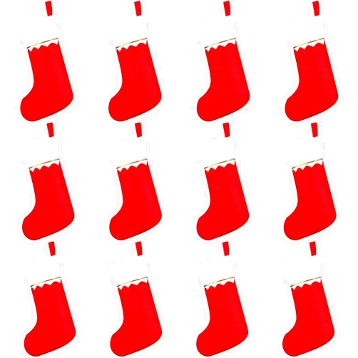 AOODOOM 12pcs Red Felt Christmas Stockings 17