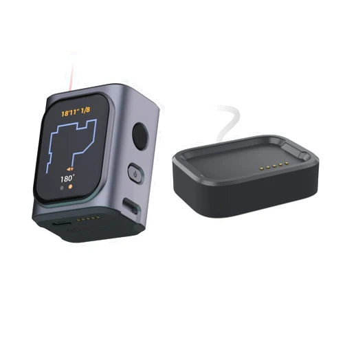 HOZO M-Cube Laser Measuring Toll and Wireless Magnetic-Snap Charging Dock Combo