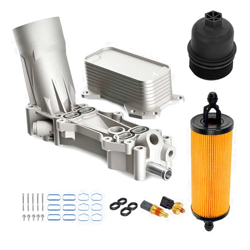 Boeeda Upgraded Aluminum 3.6L V6 Engine Oil Cooler Assembly with Oil Filter Housing and Sensor Compatible With Ram Dodge Jeep Chrysler and Routan 2011-2016 Replaces# 926-876 926-959