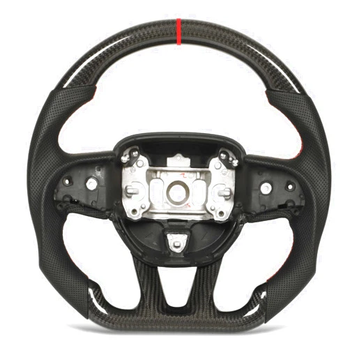 Serounder Car Steering Wheel, Carbon Fiber Racing Steering Wheel LED Shift Lights Display for Dodge HELLCAT 2015?2022, for Jeep Grand Cherokee