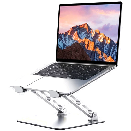 RIWUCT Ergonomic Laptop Stand, Dual-Bar Support & Height Adjustable Laptop Riser Holder for Desk, Ventilated & Portable Computer Notebook Stand Mount, Compatible with MacBook Air Pro/Dell/HP (10