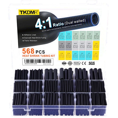 TKDMR 568 Pcs Heat Shrink Tubing - 4:1 Ratio,2.2