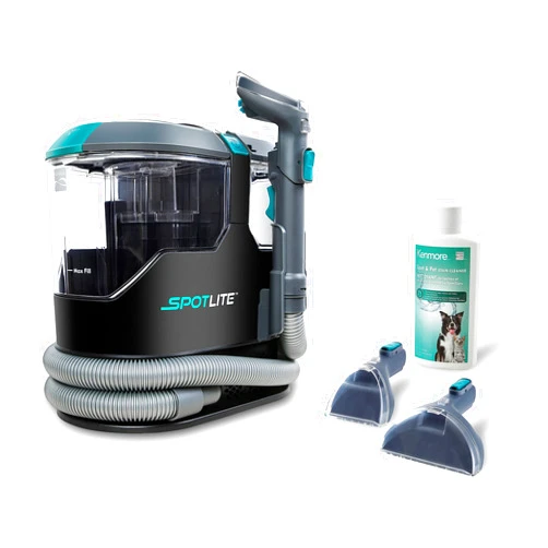 Kenmore KW2001 SpotLite Portable Carpet Spot Cleaner & Pet Stain Remover, 17Kpa Powerful Suction with Versatile Tools for Upholstery, Couches, Car and Auto Detailer, Gray