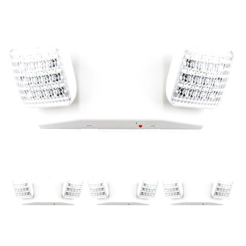 LIT-PaTH LED Emergency Lighting Fixtures with 2 LED Heads and Back Up Batteries- US Standard Exit Light, UL 924 and CEC Qualified, 120/277 Voltage, 4-Pack