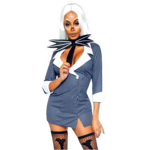 Leg Avenue Women's Standard Babe Halloween Costume, BLK/White, Medium