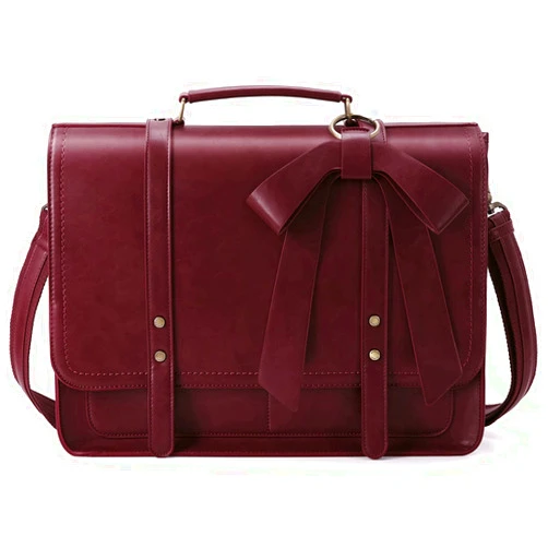 ECOSUSI Laptop Bag for Women Briefcase Bag PU Leather Messenger College Satchel fit 15.6