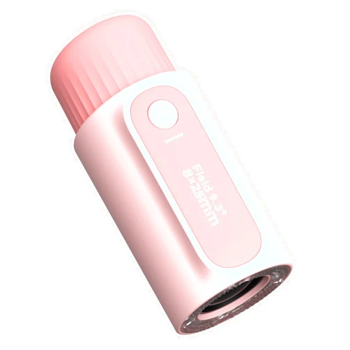 Bestrip 2 in 1 Real Mini Kids Monocular Telescope with LED Flashlights Rechargeable, 8X Zoom, BAK-4 Prism, Outdoor Toys Gifts for Kids Adults Pink