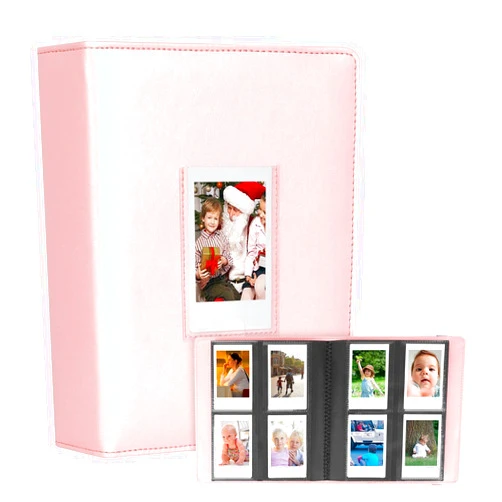 Veicevol 288 Pockets Photo Album for Fujifilm Instax Mini Camera, Photo Album for Polaroid, Leather Cover, Photo Album for Instax Mini 12 11 9 40 90 8 7 Evo LiPlay Instant Camera, 2x3 Photo Album (Pink)