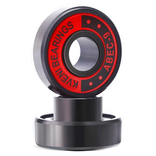 KVENI Longboard Bearings Set with Built in Spacers - Skateboard Bearings Titanium Coated, 608rs Skate Bearings ABEC-9 for Skateboarding, Longboarding, Quad Skate, Roller Skate (Pack of 8)