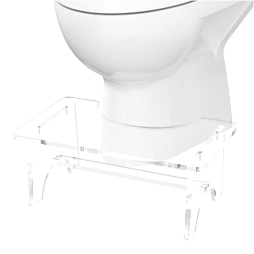 Acfunique Acrylic Toilet Stool for Adults,7 Inch Poop Stool,Potty Stool Clear Toilet Step Foot Stool for Bathroom Portable Easy Install Gifts for Women Men