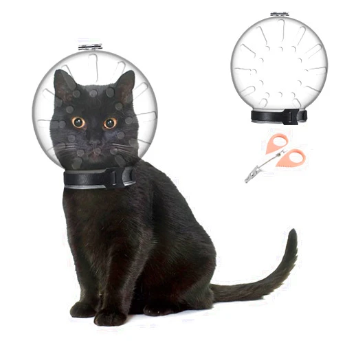 JYshuanghao Cat Muzzle Combo - Adjustable Cat Hood, Breathable Anti-Bite Muzzles to Prevent Biting and Chewing, Safety Grooming Accessory for Small Pets.(XL -for cat Neck 10.6-12.2