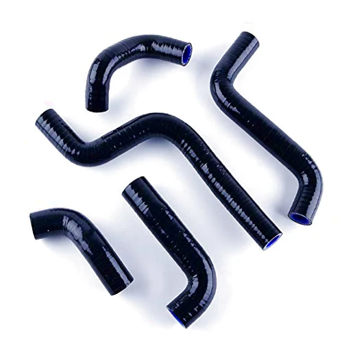 ZAP Performance Silicone Radiator Hose Pipe Kit Silicone Radiator Cooling hose Silicone 1988-1997 Kawasaki Ninja 600R ZX600C GPX600R Silicone Radiator Hose Kit (Black)