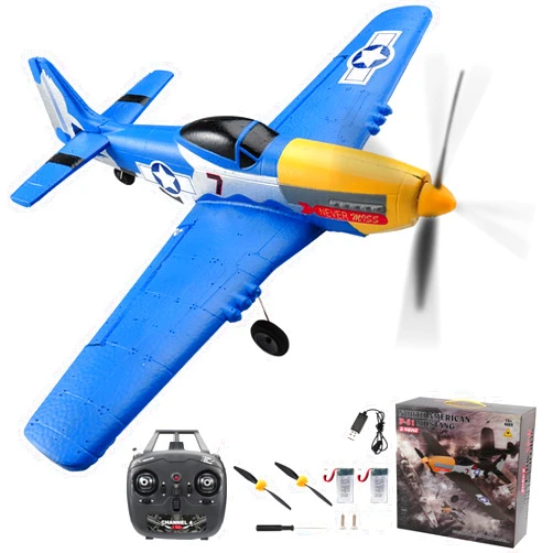 jaming RC Plane 4 Channel P-51D Mustang Fighter for Adults and Kids,4 Channel Remote Control Airplane RTF with 6-Axis Gyro,3D Aerobatics,2.4GHz Radio Controlled Aircraft for Beginners