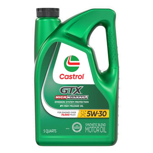 Castrol GTX High Mileage 5W-30 Synthetic Blend Motor Oil, 5 Quarts