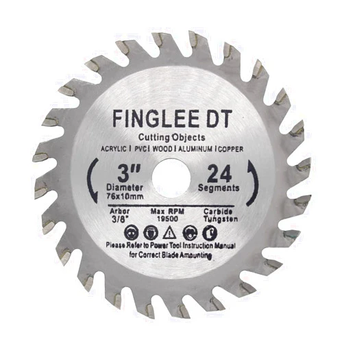 FINGLEE DT Wood Saw Blade TCT Circular Cutting Blade for Woodworking (1pc 3 inch)