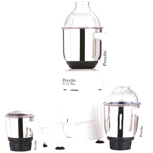 Preethi Eco Plus Mixer Grinder 110-Volt for use in USA/Canada, white, 3-jar
