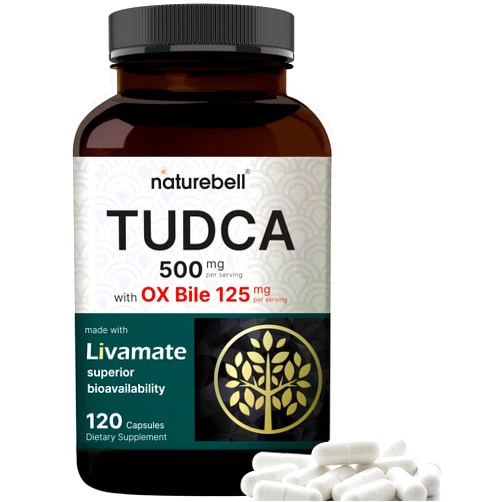NatureBell TUDCA 500mg with OX Bile 125mg Per Serving, 120 Capsules – Bile Salts Support, High Absorption Livamate Formula | Liver Cleanse Detox & Repair Supplement | Natural Bitter Taste – Third Party Tested